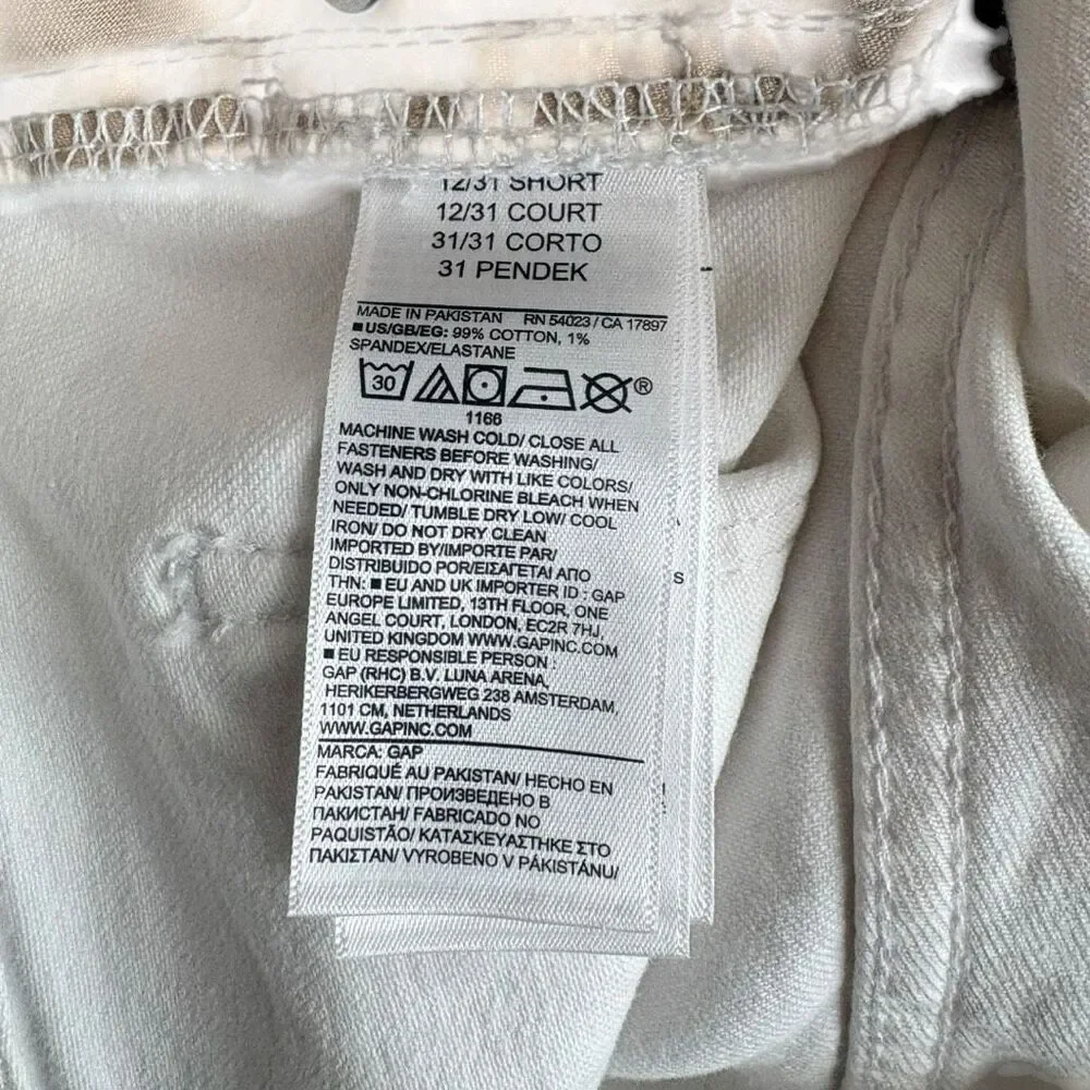 GAP ‘90’s Straight White Jeans Size 12 or 31 Short - Picture 7 of 8